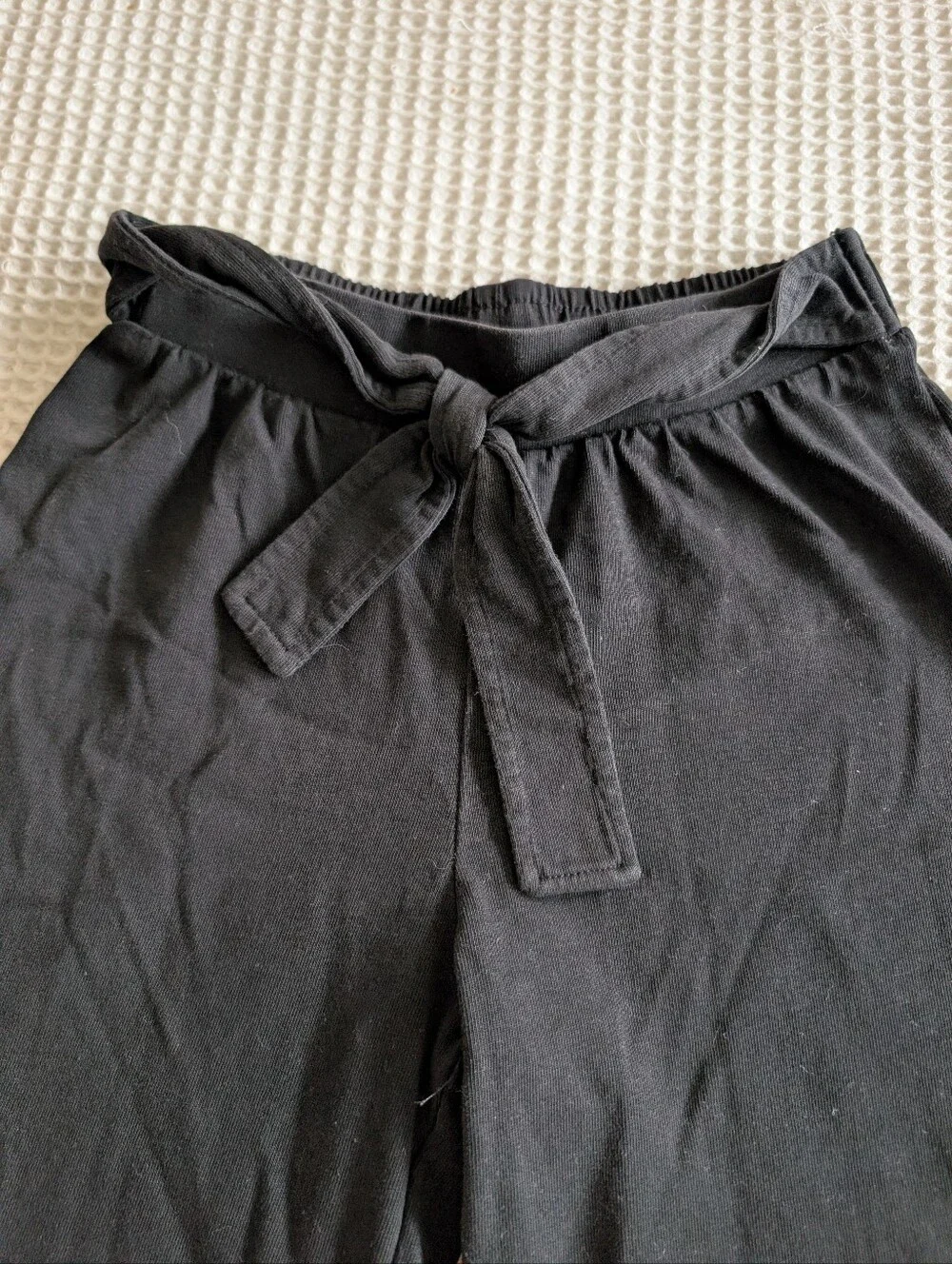 Zara Girls Wide Leg Tie Front Knit Cotton Pants 8